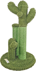 Cat tree scratcher with Cactus shape, Sisal scratching post, Dangling ball, and Stable base, Durable cat tree activity center for indoor cats, Ideal for cat claws healthy, Easy assembly 53 cm (Green)