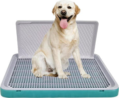 Dog toilet training tray with Protection wall, Detachable design, and Non-slip foot, Durable plastic pee pad holder for large dogs, Keeps paws dry and floor clean, Indoor & outdoor 64 cm