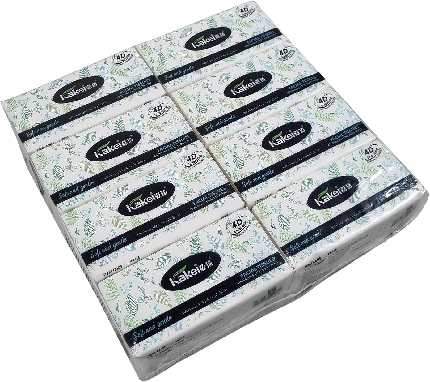 8Pcs Embossed Facial tissue with 4ply, Natural wood pulp, and Eco-friendly material, Durable & Absorbent cleaning tower for Home, Office, and Outdoor use, Soft & Gentle, 100 sheets_1Pac (White)
