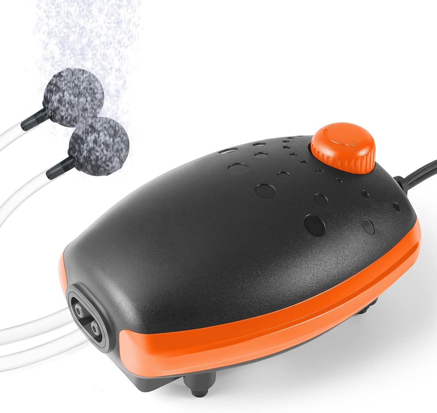 Aquarium Air Pump 3W Aquarium Air Pump, 300L/H Silent Adjustable Fish Tank Bubbler, Powerfu Oxgen Pump for up to 450L Fish and Turtle Tank