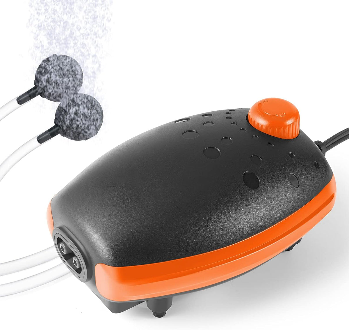 Aquarium Air Pump 3W Aquarium Air Pump, 300L/H Silent Adjustable Fish Tank Bubbler, Powerfu Oxgen Pump for up to 450L Fish and Turtle Tank