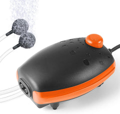 Aquarium Air Pump 3W Aquarium Air Pump, 300L/H Silent Adjustable Fish Tank Bubbler, Powerfu Oxgen Pump for up to 450L Fish and Turtle Tank