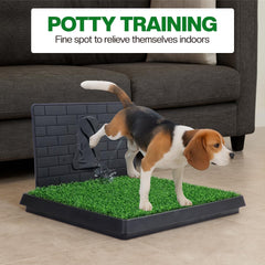 Artificial grass mat dog toilet for Medium to Large Dogs, Dog potty training tray with Pee isolation wall, Detachable design, and Removable tray, Ideal for Indoor/Outdoor use