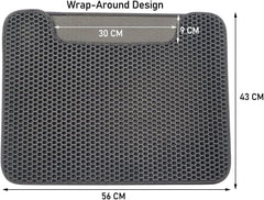 Cat litter mat with Honeycomb design, Water-resistant, and Washable EVA material, Double layer cat litter mat for Indoor cat litter boxes, Ideal for Multi-cat household, Easy to clean