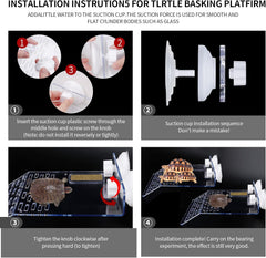 Turtle Tank Platform, Turtle Basking Platform Aquarium Animal Transparent Sink Wharf for small pet sun bathing resting, Reptile Habitat, Climbing shelf Floating Decor with Sucker Cap