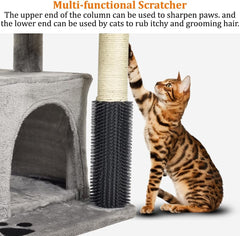 Cat tree activity center with Padded perch, Dangling ball, Cozy hammock, Sisal scratching post, Cozy cat condo, and Self grooming brush, Ideal for kittens and Large cats 78 cm (Grey)