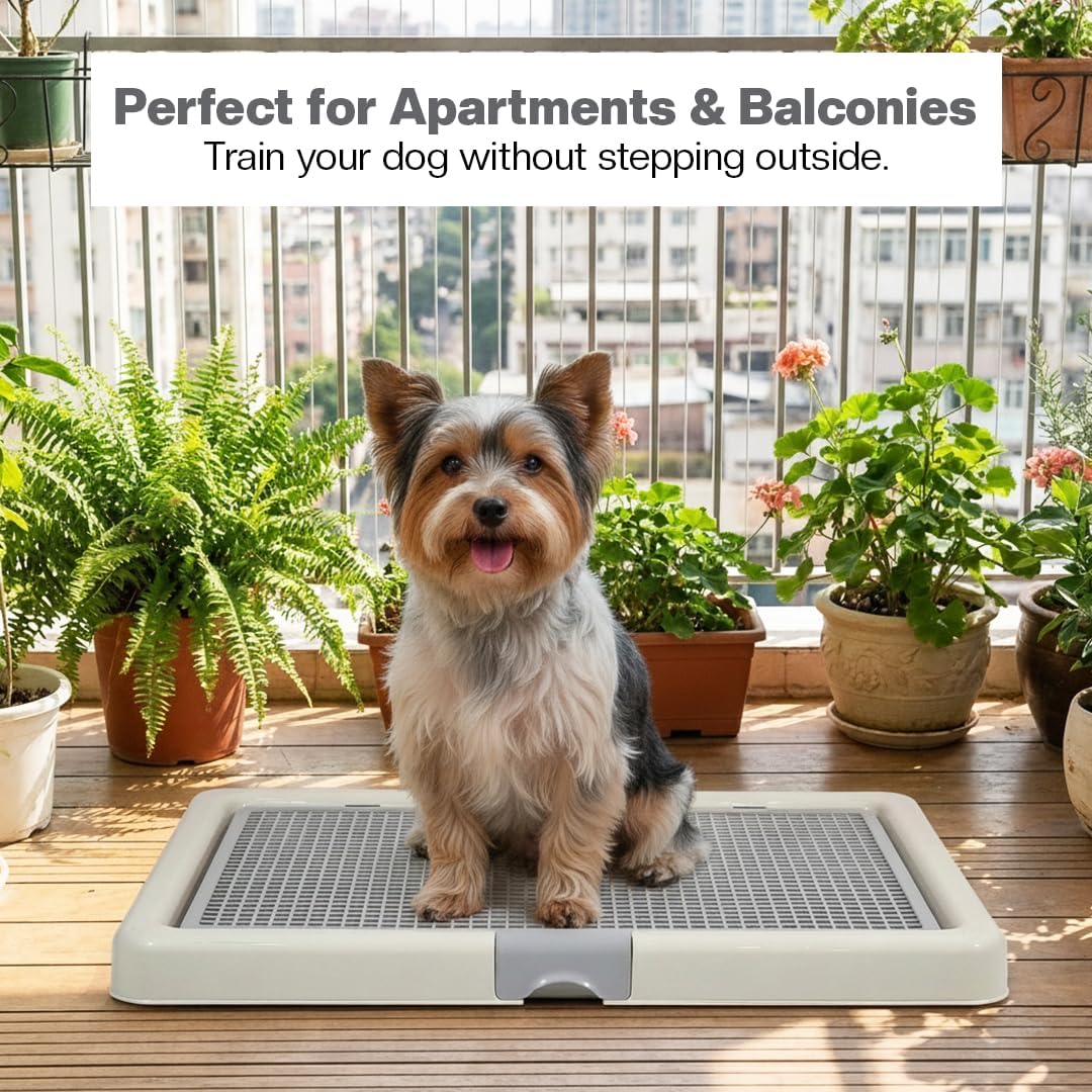 Pet training toilet for small to medium breeds, Durable plastic dog toilet with Detachable design and Anti-slip bottom, Ideal for indoor and outdoor use, Keep paws and floor clean 66 cm