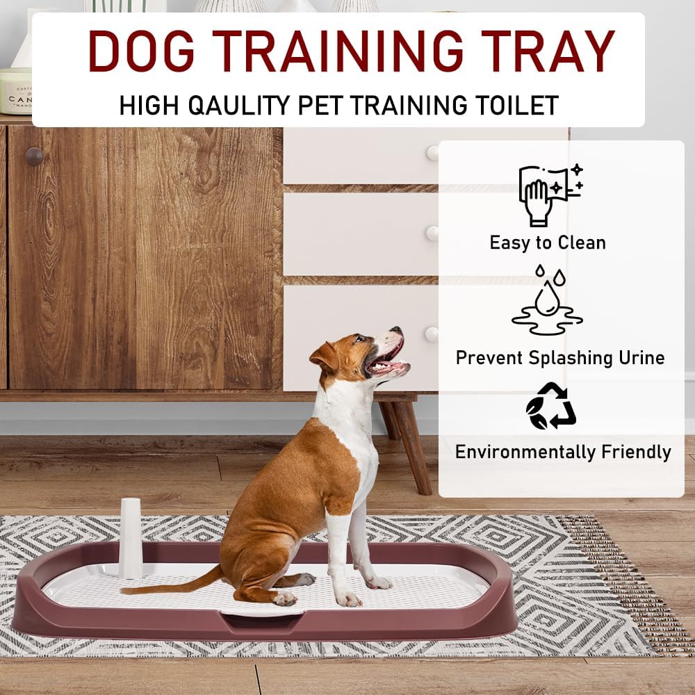 Pet training dog toilet, Reusable dog potty toilet with Grid design and Detachable column design, Durable pee pad holder for Large dogs, Suitable for both indoor & outdoor 66 cm