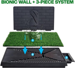 Artificial grass mat dog toilet for Medium to Large Dogs, Dog potty training tray with Pee isolation wall, Detachable design, and Removable tray, Ideal for Indoor/Outdoor use