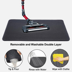 Cat litter mat with Honeycomb design, Water-resistant, and Washable EVA material, Double layer cat litter mat for Indoor cat litter boxes, Ideal for Multi-cat household, Easy to clean
