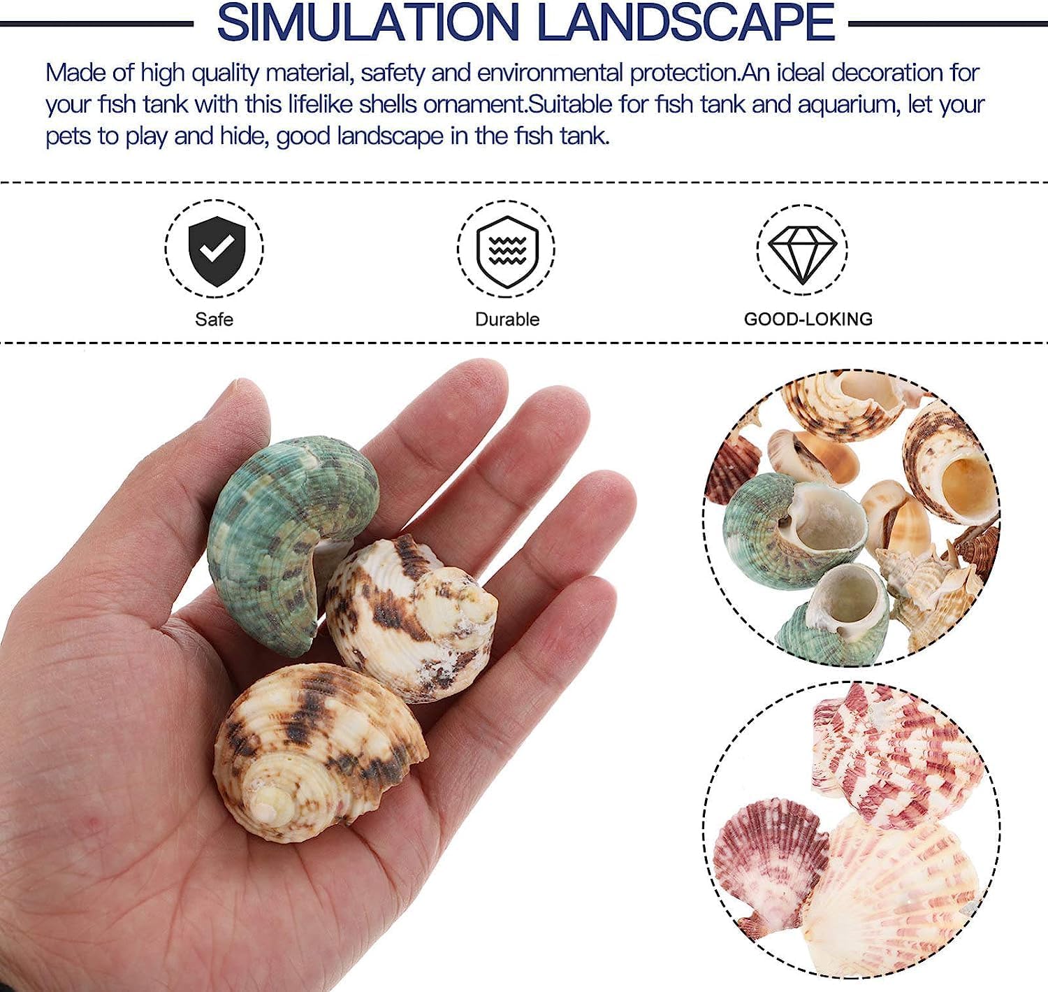 Mixed Sea Shells, 200g Beach Seashells Starfish, Various Sizes Ocean Seashells for Fish Tank Vase Fillers, Beach Theme Party Wedding Decor, Candle Making, DIY Crafts, Home Decorations