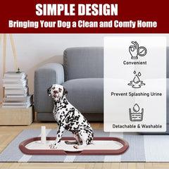Dog potty training toilet for medium to large dogs, Durable plastic dog training pad holder with Detachable pee post, Carrying handle, and Grid design, Ideal for indoor & outdoor 66 cm