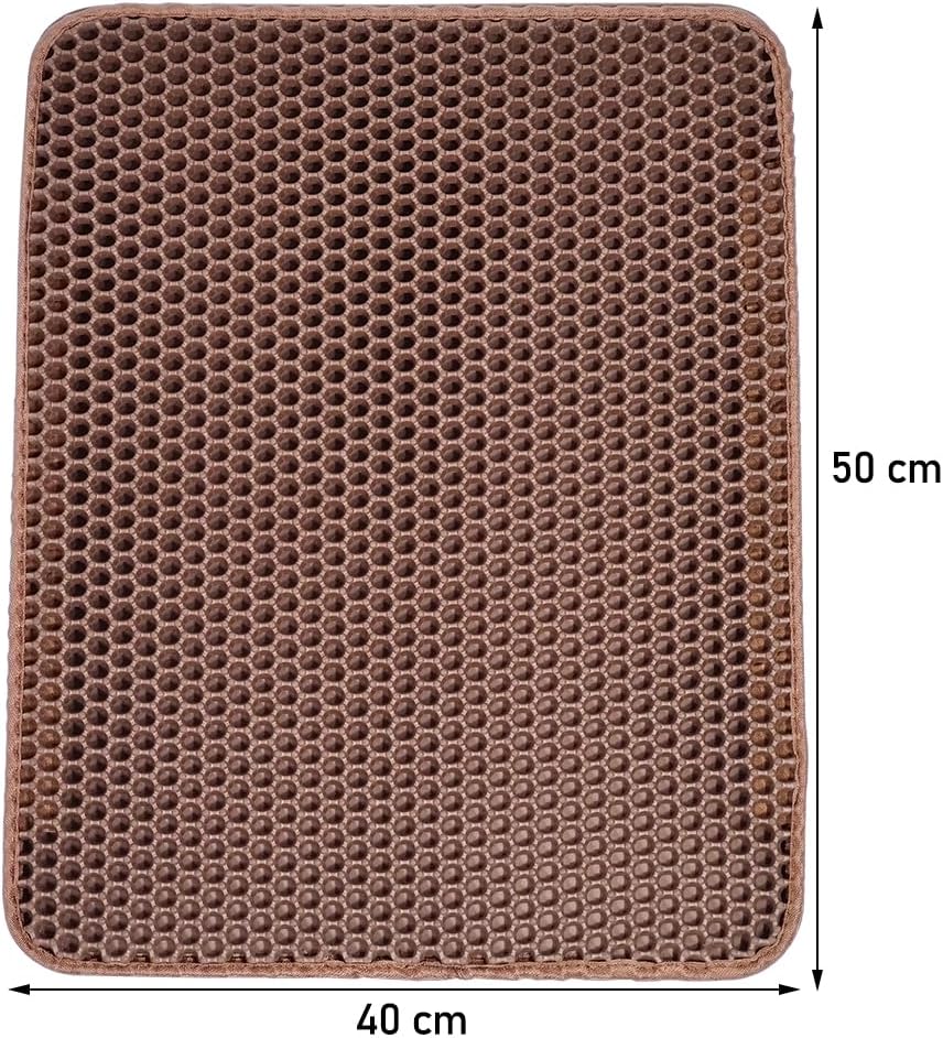 Cat litter mat with Large holes, Anti-splash design, and Washable EVA Material, double-layer honeycomb cat litter mat for indoor cat & cat toilets, Pet mess protector