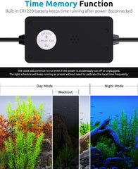 Aquarium Light, 24/7 Custom Timer, Power-Off Memory, 7-Row LED 24-30in Full Spectrum Fish Tank Light, 8 Colors, 20 Brightness, Day&Night Cycle, Adjustable Mount for Freshwater Plant Growth