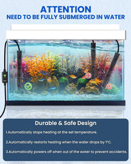 300W Aquarium Heater Digital Fish Tank Heater, Submersible Turtle Tank Heater for Tropical, LED Display of Water Temperature for 250L Tanks, Freshwater Betta Turtle