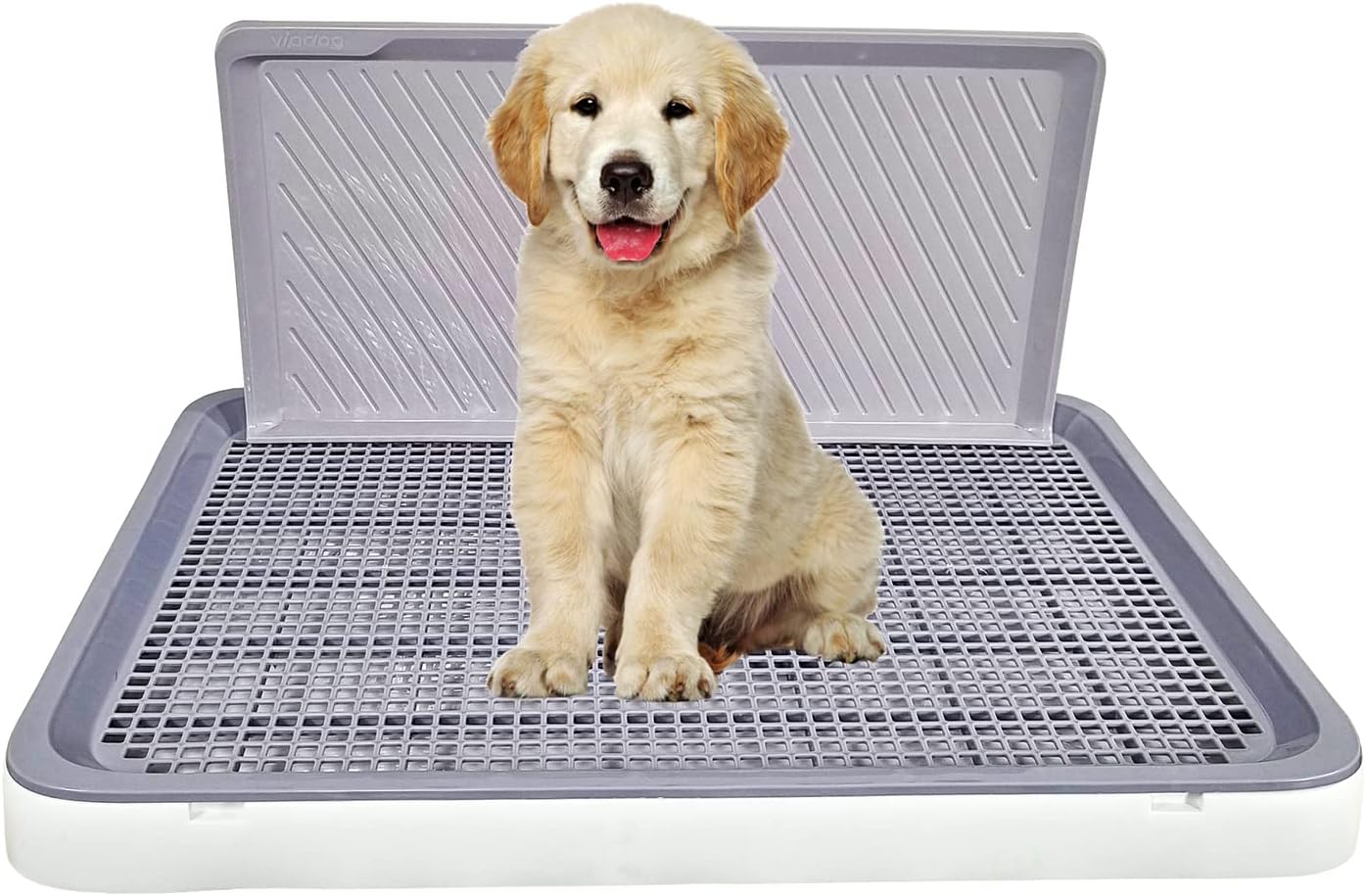 Dog training toilet for small dogs, Durable plastic puppy training tray with Protection wall, Detachable design, and Non-slip foot, Keeps paws dry and floor clean, Indoor & outdoor 51 cm