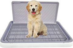 Dog training toilet for small dogs, Durable plastic puppy training tray with Protection wall, Detachable design, and Non-slip foot, Keeps paws dry and floor clean, Indoor & outdoor 51 cm