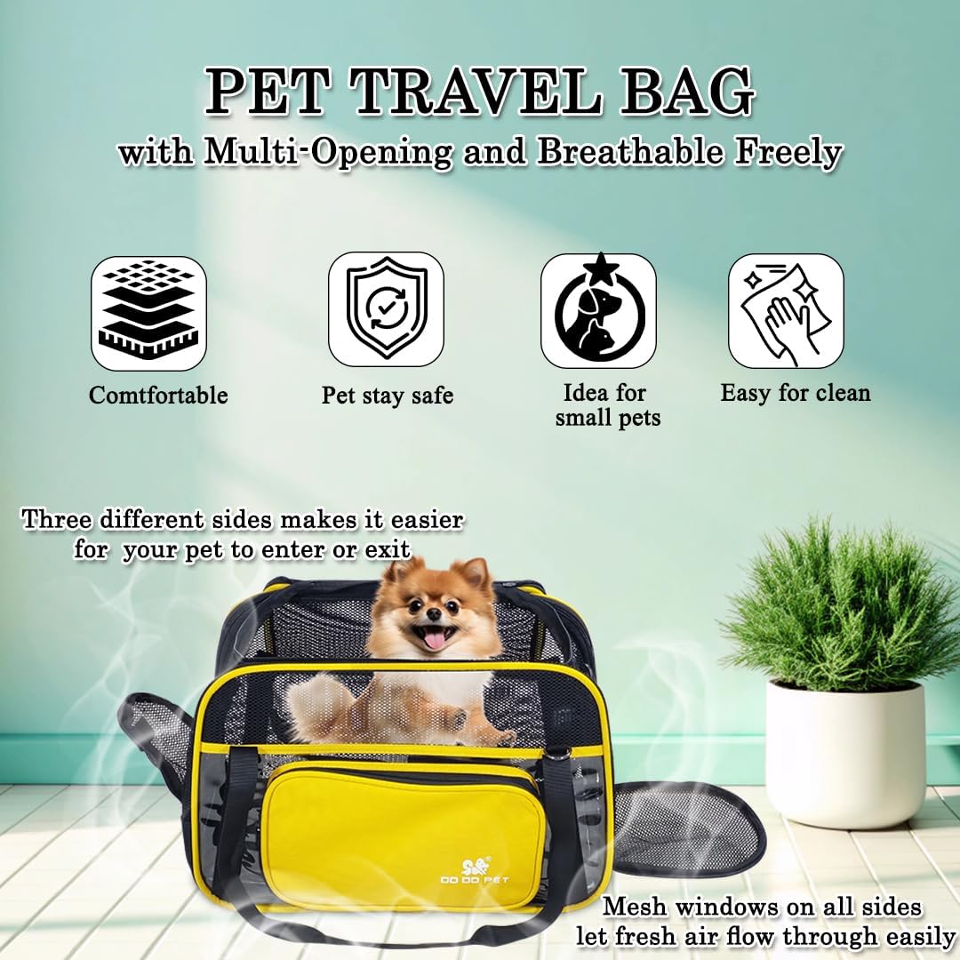 Cat Carrier Bag | Pet Travel Carrier for Dog & Cats with Top Sided Open | Handle & Breathable Mesh, Soft-Sided with Shoulder Strap | Comfortable Mat & Durable Dog Carrier (40cm)