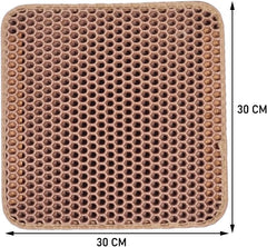 Cat litter mat with Large holes, Anti-splash design, and Washable EVA Material, double-layer honeycomb cat litter mat for indoor cat & cat toilets, Pet mess protector