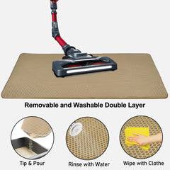 Cat litter mat with Honeycomb design, Water-resistant, and Washable EVA material, Double layer cat litter mat for Indoor cat litter boxes, Ideal for Multi-cat household, Easy to clean