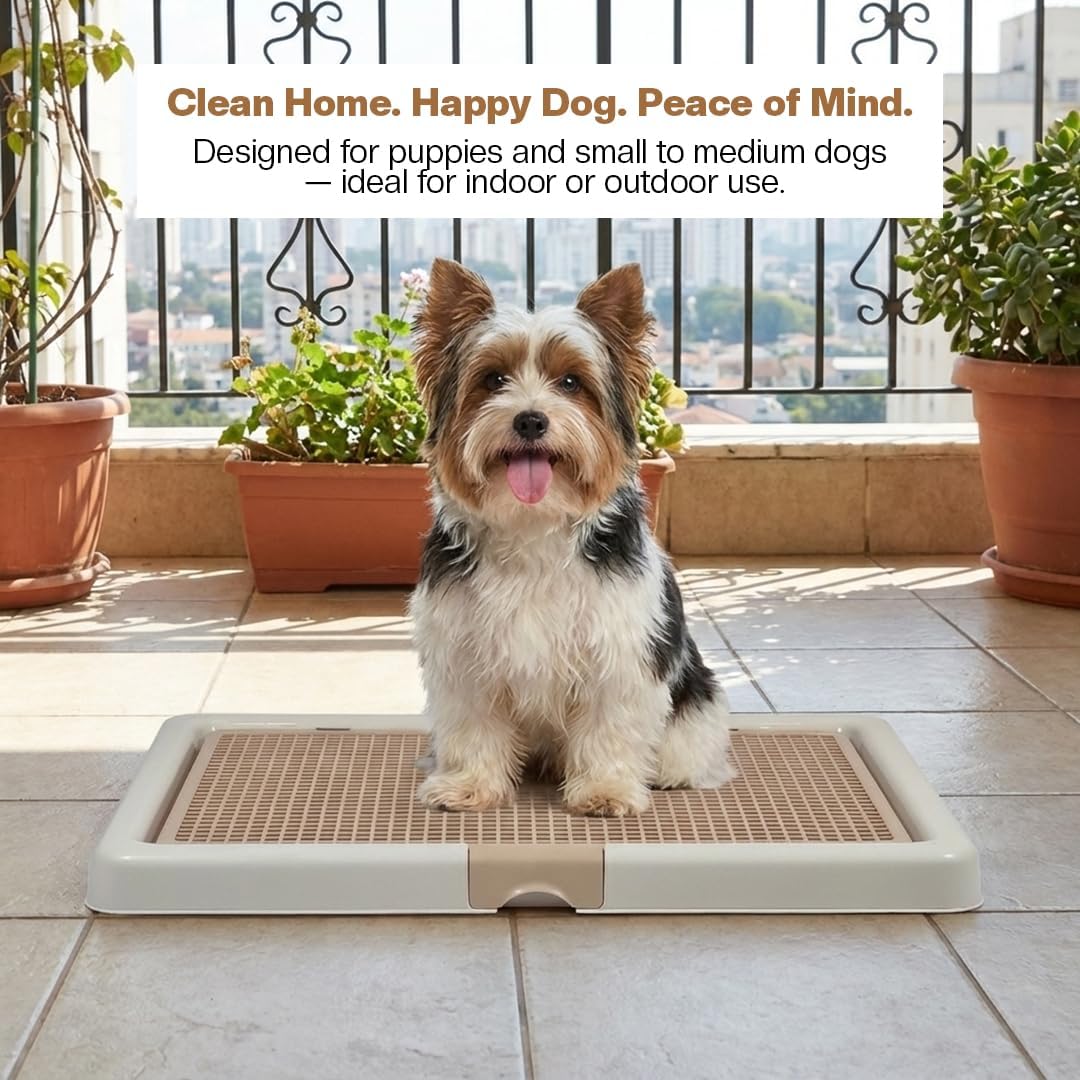Pet training toilet for small to medium breeds, Durable plastic dog toilet with Detachable design and Anti-slip bottom, Ideal for indoor and outdoor use, Keep paws and floor clean 66 cm