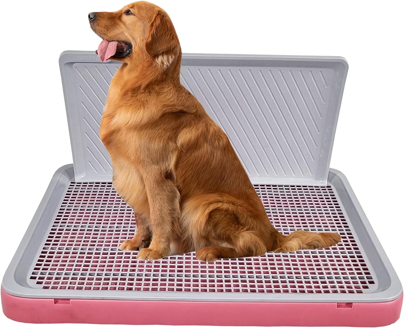 Dog toilet training tray with Protection wall, Detachable design, and Non-slip foot, Durable plastic pee pad holder for large dogs, Keeps paws dry and floor clean, Indoor & outdoor 64 cm