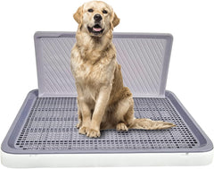 Dog toilet training tray with Protection wall, Detachable design, and Non-slip foot, Durable plastic pee pad holder for large dogs, Keeps paws dry and floor clean, Indoor & outdoor 64 cm