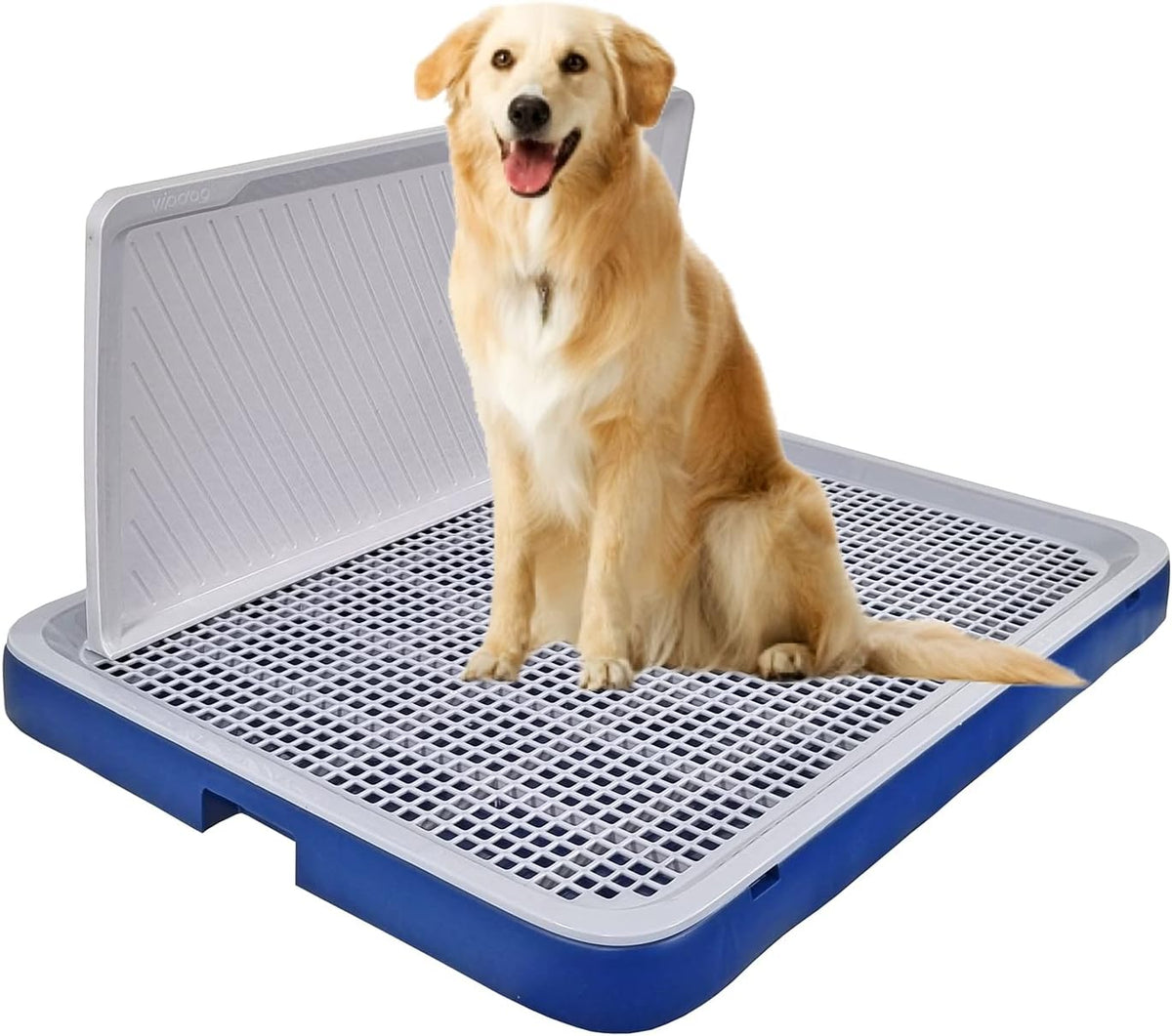 Dog toilet training tray with Protection wall, Detachable design, and Non-slip foot, Durable plastic pee pad holder for large dogs, Keeps paws dry and floor clean, Indoor & outdoor 64 cm