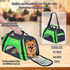 Pet carrier bag with Breathable mesh, Portable, Easy handle and Adjustable shoulder strap, Pet travel bag for cats & small dogs, Comfortable mat and Storage pocket, Ideal for Outdoor, 42 cm