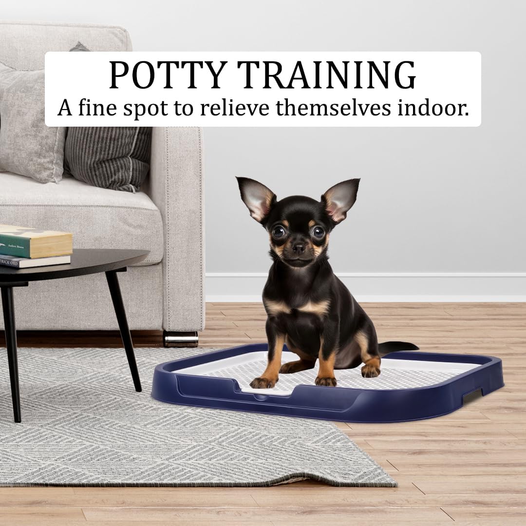 Dog potty training toilet, Portable dog toilet for medium to large dogs, Durable Leak-proof plastic dog tray with Column design and Detachable grid design, Easy to clean 54 cm