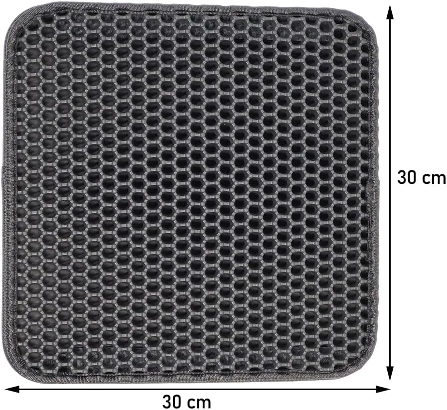 Cat litter mat with Honeycomb design, Water-resistant, and Washable EVA material, Double layer cat litter mat for Indoor cat litter boxes, Ideal for Multi-cat household, Easy to clean
