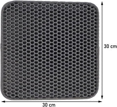 Cat litter mat with Honeycomb design, Water-resistant, and Washable EVA material, Double layer cat litter mat for Indoor cat litter boxes, Ideal for Multi-cat household, Easy to clean
