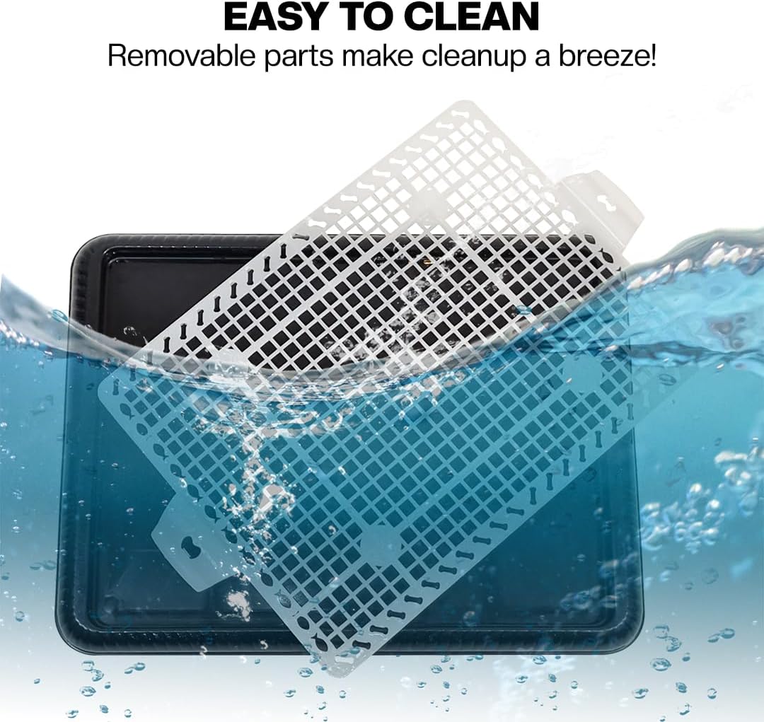 Dog potty training tray with Removable grid, Durable leak-proof puppy toilet pad holder for Small & Medium dogs, Suitable for Indoor/Outdoor use, Easy to clean, 47 cm