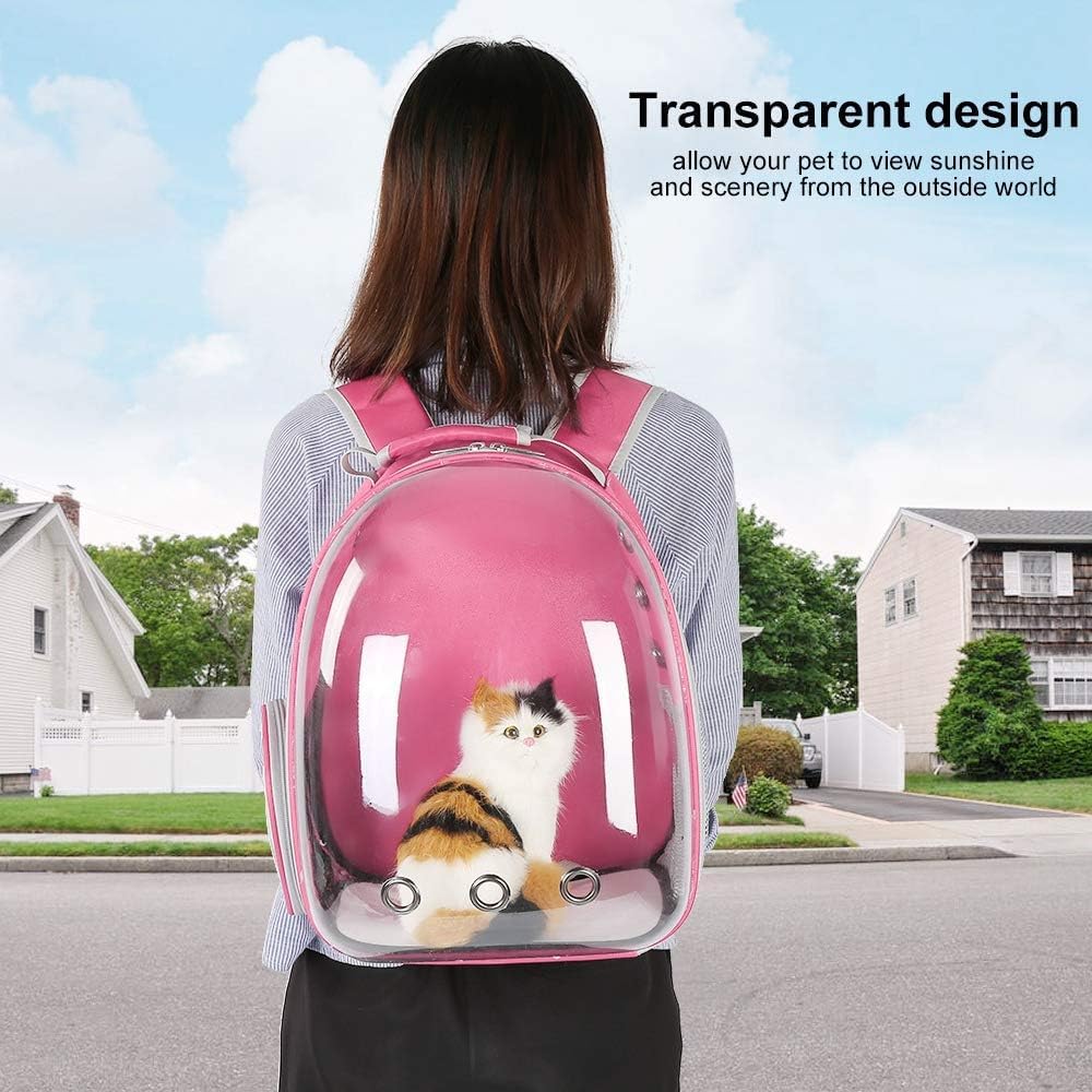 Pet backpack, Transparent breathable portable carrying bag, Airline-approved for cats and small dogs, Pet carrier designed for Travel, Hiking, and shopping outdoor