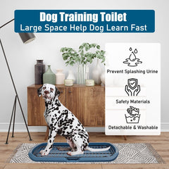 Dog toilet with Sturdy iron mesh, Carrying handle, and Litter scoop, Detachable indoor trainer for medium to large dogs, Flat dog toilet, Ideal for indoor & outdoor use 65 cm, Easy to clean