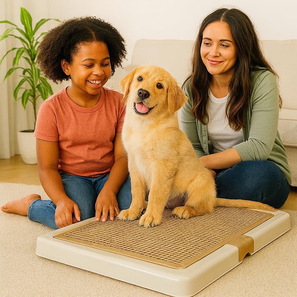 Pet training toilet for small to medium breeds, Durable plastic dog toilet with Detachable design and Anti-slip bottom, Ideal for indoor and outdoor use, Keep paws and floor clean 66 cm
