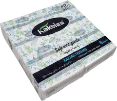 KAKEI Facial Tissue Boxes | 80Pcs Boxes with 4ply Natural Wood Pulp | 10 Pack - 100 Sheets | Eco-Friendly Material, Durable & Absorbent Cleaning Tower for Home, Office and Outdoor Use, (Pack of 10)