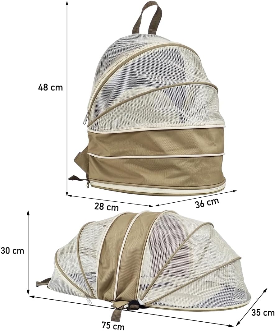 Pet carrier bag for cats and small dogs, Expandable cat backpack with Removable mat, Durable zipper, Ventilated mesh, and Adjustable shoulder straps, Ideal for Outdoor traveling 48 cm