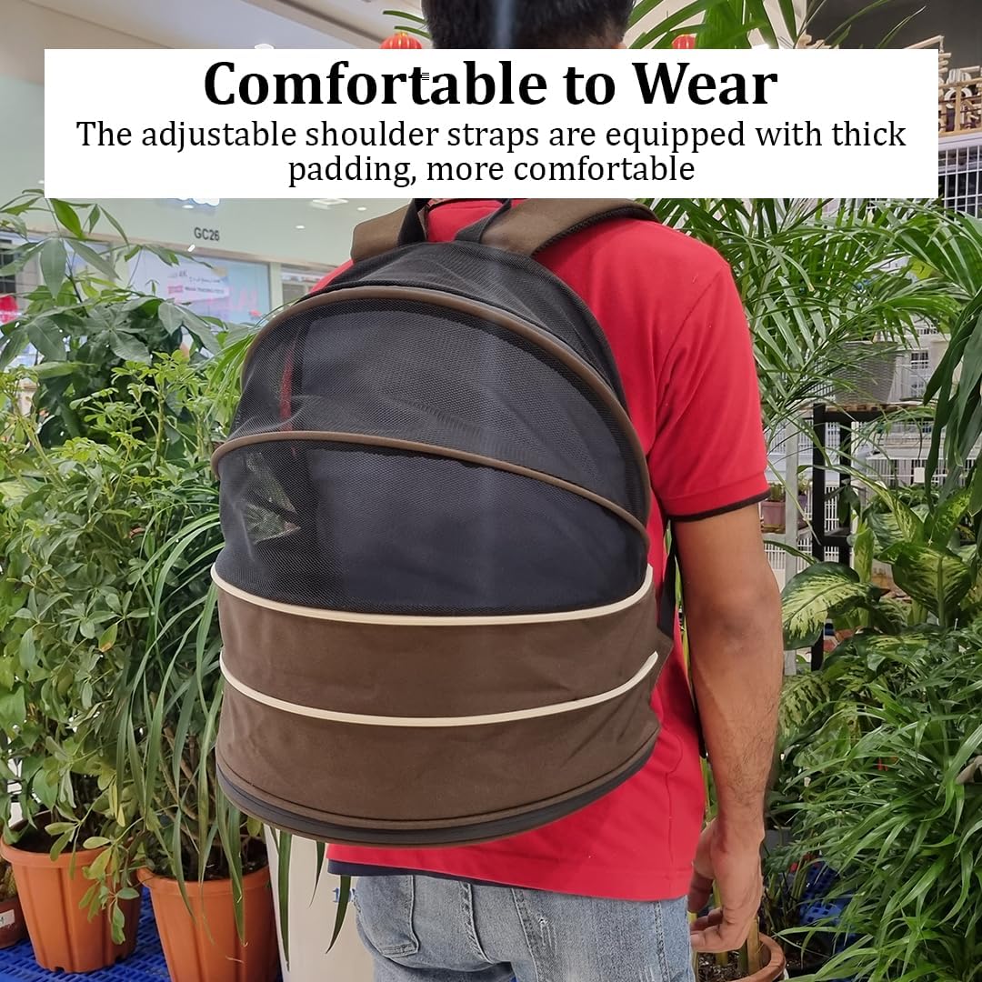Pet carrier bag for cats and small dogs, Expandable cat backpack with Removable mat, Durable zipper, Ventilated mesh, and Adjustable shoulder straps, Ideal for Outdoor traveling 48 cm
