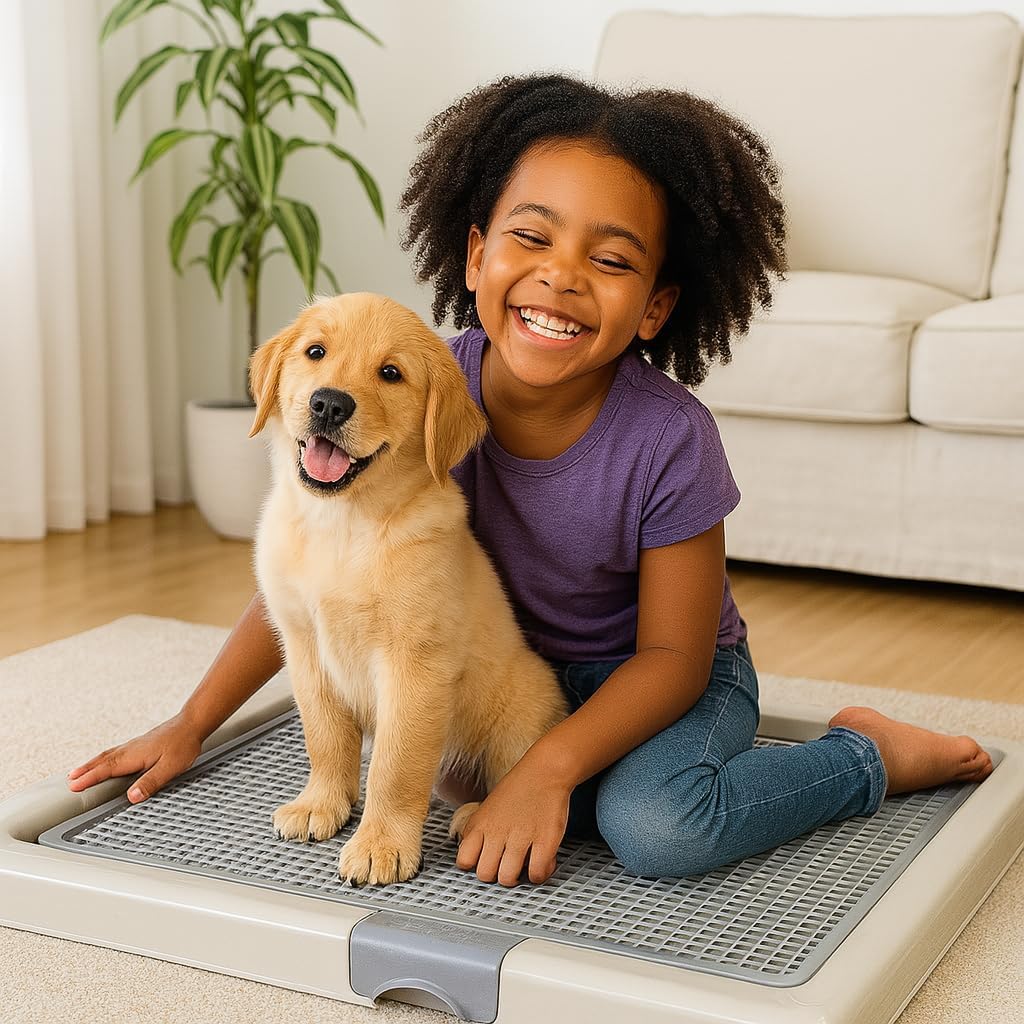 Pet training toilet for small to medium breeds, Durable plastic dog toilet with Detachable design and Anti-slip bottom, Ideal for indoor and outdoor use, Keep paws and floor clean 66 cm