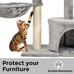 Modern cat tree with Padded perch, Plush hammock, Cozy condo, and Natural sisal scratching post, Multi-tier cat climbing tower for Indoor cats & Kittens, Easy to assemble, 84 cm
