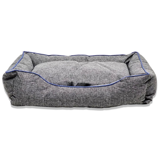 Orthopedic dog bed with Reversible cushion, Soft fabric, Raised edges, and Anti-slip bottom, Durable polyester bed for small to medium breeds, Ideal for cozy naps & restful sleep, 77 cm (Grey)