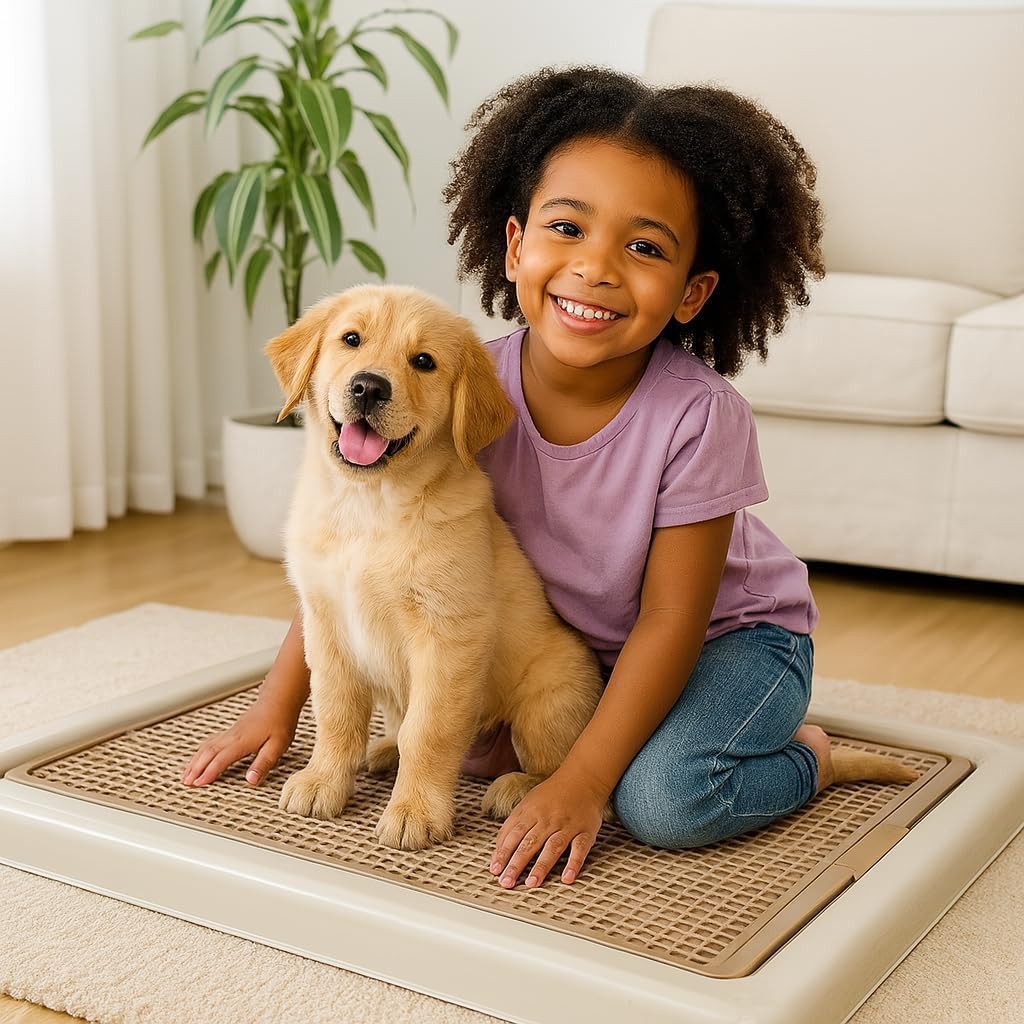 Pet training toilet for small to medium breeds, Durable plastic dog toilet with Detachable design and Anti-slip bottom, Ideal for indoor and outdoor use, Keep paws and floor clean 66 cm