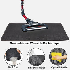 Cat litter mat with Honeycomb design, Water-resistant, and Washable EVA material, Double layer cat litter mat for Indoor cat litter boxes, Ideal for Multi-cat household, Easy to clean