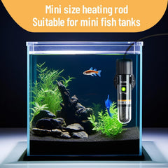 TERRIFI Mini Betta Heater, 10W/15W Small Submersible Fish Tank Heater with Digital Display Thermostat, USB Powered, for Aquariums up to 1 Gallon