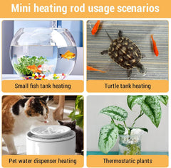 TERRIFI Mini Betta Heater, 10W/15W Small Submersible Fish Tank Heater with Digital Display Thermostat, USB Powered, for Aquariums up to 1 Gallon
