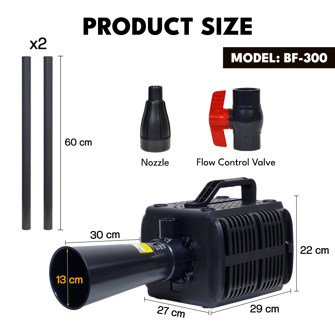 BF Series Pond Aeration Pump, High-Flow Pond Pump for Koi Ponds, Fish Ponds & Water Features, Energy-Efficient Air Circulation Pump with 3 Size Options