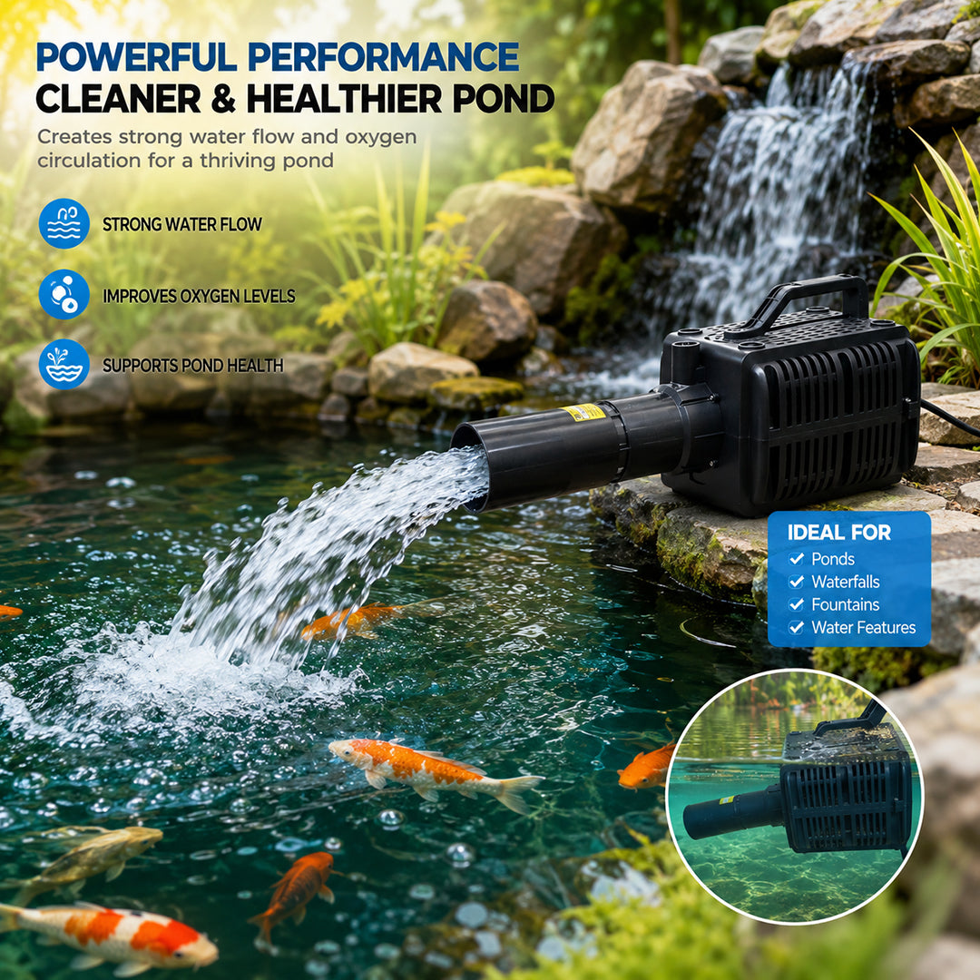 BF Series Pond Aeration Pump, High-Flow Pond Pump for Koi Ponds, Fish Ponds & Water Features, Energy-Efficient Air Circulation Pump with 3 Size Options