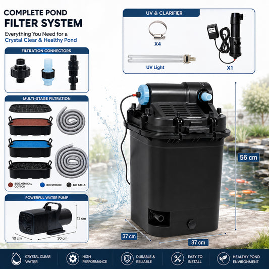 BIO-FILTER 955 Pond Filter, Biological & Mechanical Filtration System for Koi and Garden Ponds, Outdoor Water Filter for Clearer, Healthier Pond Water