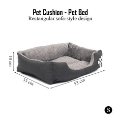 Pet bed with Soft plush, Low entry, Portable and Lightweight, 53 cm Cozy indoor lounger for puppies and kitten, Pet cushion with Raised sides, Comfortable, Warm, Washable & Breathable Pet Sofa